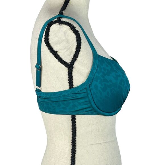 Profile by Gottex SZ 34 D Swim Bikini Top Lightly Padded Underwire Leopard Print - Picture 2 of 12